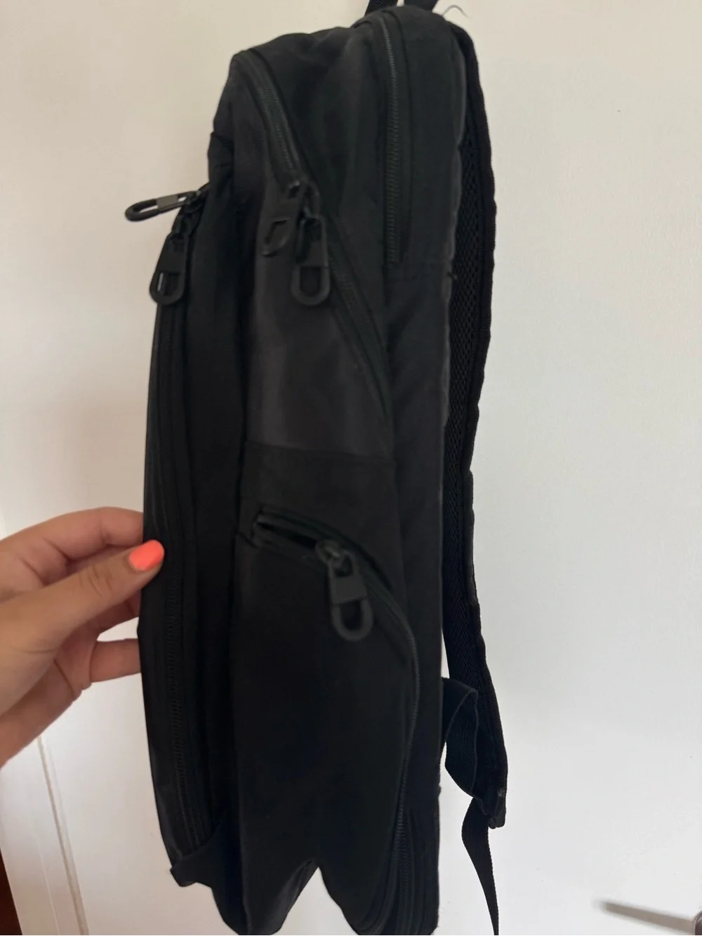 Gemline Black Backpack Zip/Buckle, Adjustable Strap, Outer Pockets Travel Work